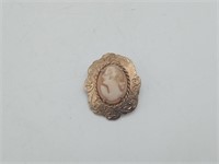 GOLD Color Cameo Brooch Pin