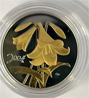 2004 Easter Lily Sterling Silver 50 Cent Coin