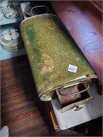 Vintage brass carpeted foot warmer