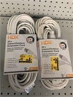(2)HDX 50ft Indoor/Outdoor Extension Cords