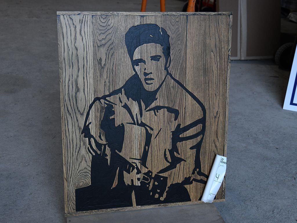 Elvis Carved Wooden Sign