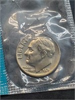 Uncirculated 1971 Roosevelt Dime In Mint Cello