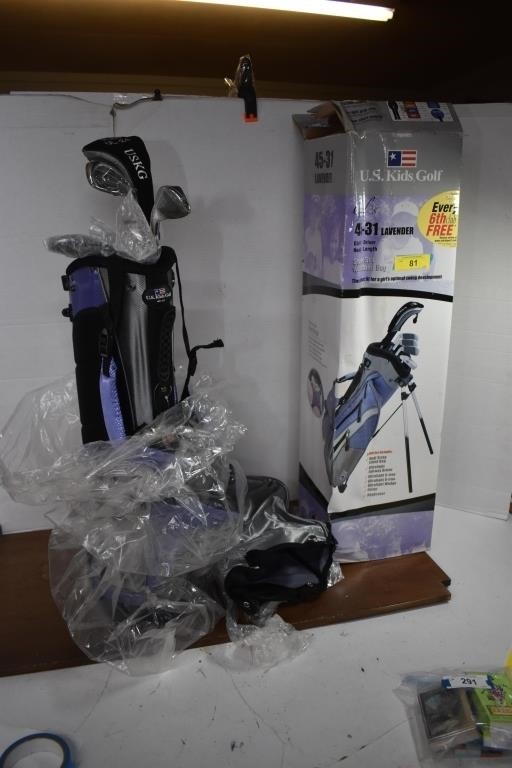 U.S. Kids Golf Set NIB. Five Clubs, Bag & Stand