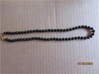 Necklace Monet Shiny Black Bead 16"