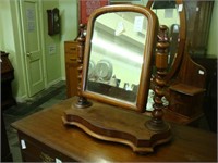 Victorian mahogany shaving mirror.