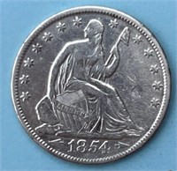 1854 W/A Seated Liberty Half Dollar