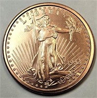 1 Oz .999 Copper St. Gaudens w/ Flying Eagle Rev