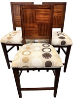 3 Upholstered Wooden Chairs