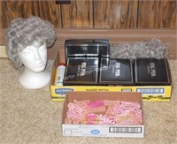 (S2) Lot of 6 Wigs & Accessories
