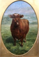 PAINTING OF COW, UNSIGNED.
