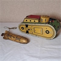 Antique German Zephyr & Marx Tin Litho Tank