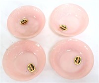 4 vintage Fire King pink berry bowls