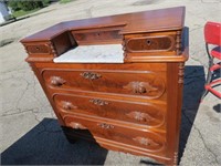 Antique Chest of drawers dresser. Marble top