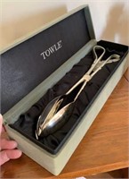 "Towle" Silver Plated Serving Tongs in Box