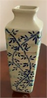 Hand Decorated Art Pottery Vase- 6 1/2 inches tall