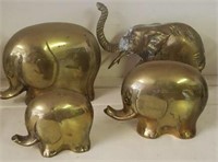 Lot of 4 Brass Elephant Figures