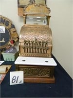 National Small Brass Cash Register w/ Amount -