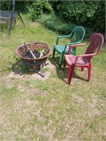 FIRE PIT AND 2 CHAIRS