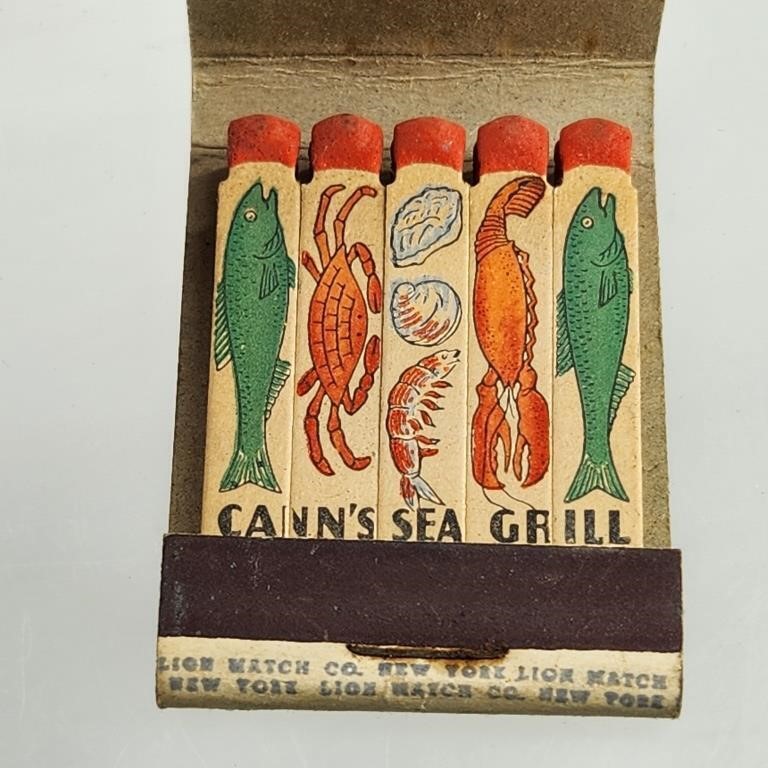 CANN'S SEA GRILL ADV. FEATURE MATCHBOOK.