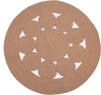 Jute Braided Rug, Round Natural, Hand Woven