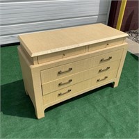 Mid Century Baker Grass Cloth Sideboard Dresser