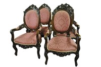 4 French Style Parlor Armchairs