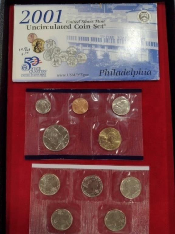 US Mint 2001 Uncirculated Coin Set-Phildelphia