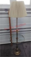 >Mid Century Brass Lamp & glass table