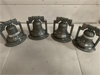 Two Pairs of Cast Aluminum Liberty Bell Book Ends