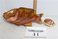 Dryden Pottery Fish Plate & Pig