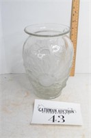 Glass Embossed Flower Vase