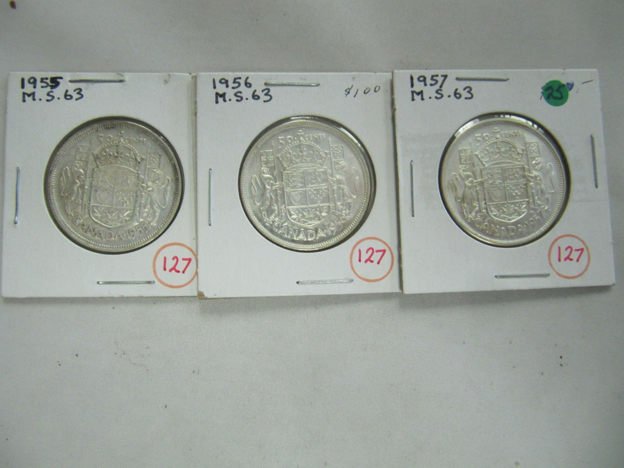 1955-57 50 CENT COINS