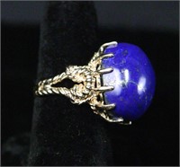 14KT YELLOW GOLD LAPIS LAZULI RING