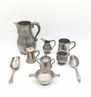 Various Pewter Including Stieff Pitcher
