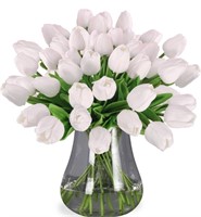 New 19pcs Real Touch Tulips PU Artificial