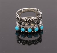 RELIOS CAROLYN POLLACK STERLING TURQUOISE RING