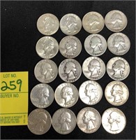 Pre-Up to 1964 Washington Silver Quarters 90%