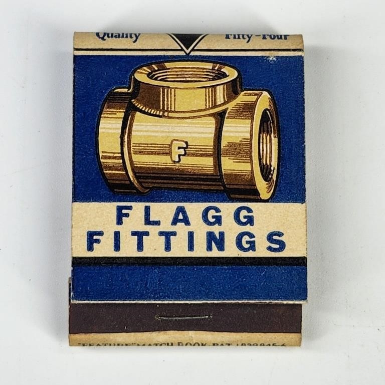 FLAGG FITTINGS ADVERTISING FEATURE MATCHBOOK