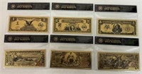 (6) 24KT  GOLD BANKNOTES