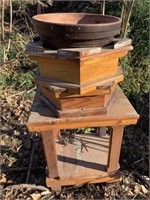 Charming wooden flower pot stand