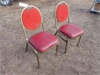 (2) Red Padded Stack Chairs
