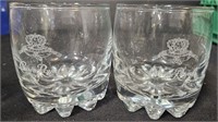 2 crown royal shot glass + 1 decorative glassware