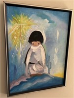 DeGrazia Style Painting on Canvas