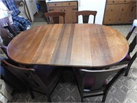 >100 year Old Oak Pedestal Dining Table 6ft. Long