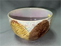 Majolica Ware Leaf Pattern Bowl