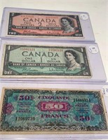 CANADIAN AND FRENCH CURRENCY