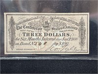 1864 CONFEDERATE $100 BOND COUPON