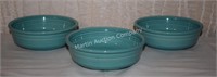 (S2) Lot of 3 Turquoise Fiestaware 5.5" Bowls
