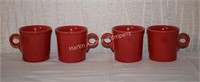 (S2) Red Ring Handle Firestaware Coffee Mugs