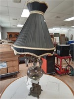 Bronze? Smoke glass cherub table lamp 46"